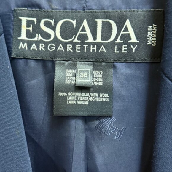 Vintage Escada by Margaretha Ley Wool Blazer Star Embroidery & Gold Star Buttons - Picture 2 of 6